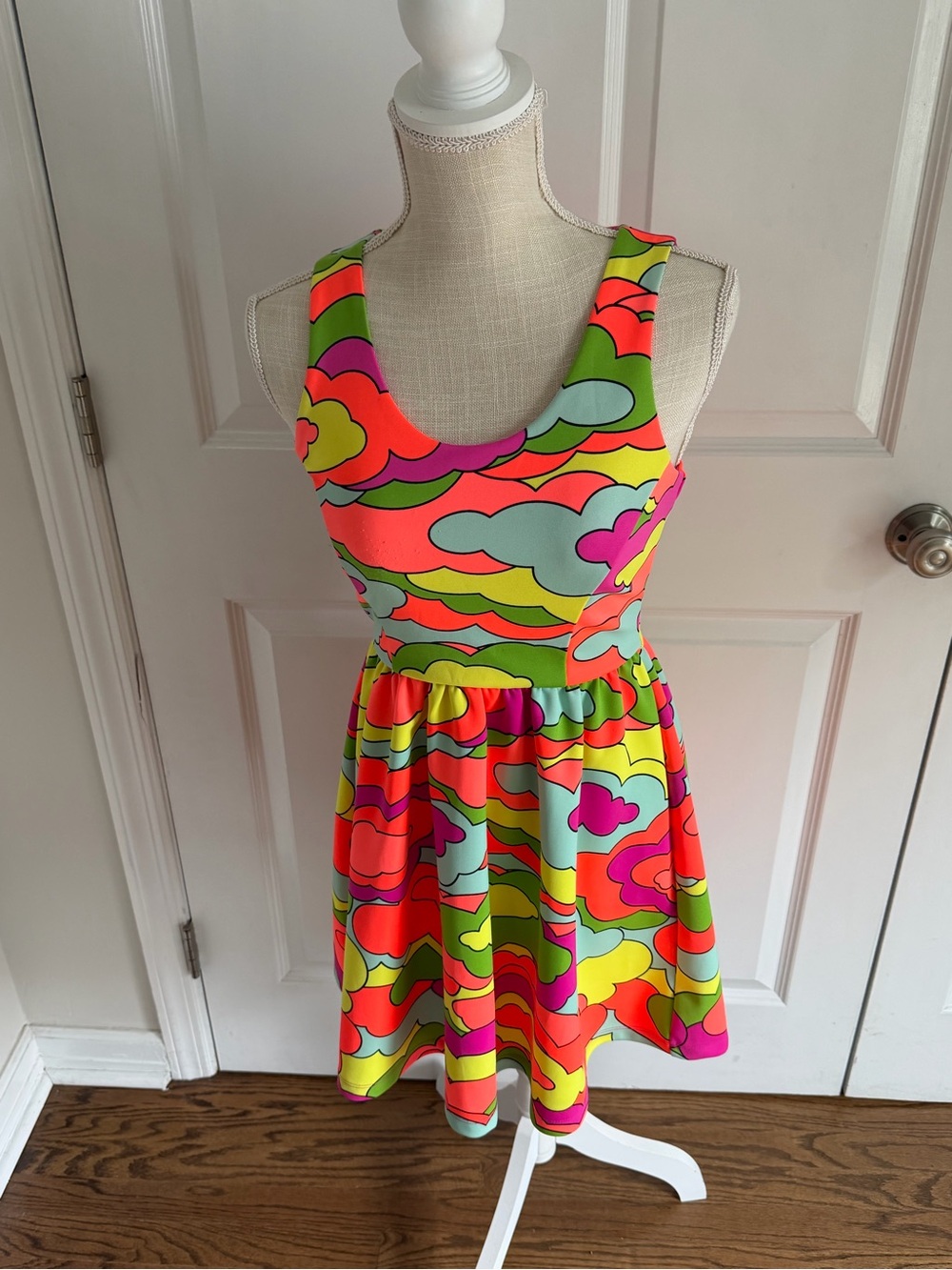 L'Amour Neon Multicolor, Small One-Piece Dress - Pink, Green, Yellow, Blue, Y2k